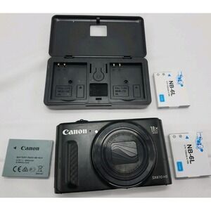Canon PowerShot SX610 HS Camera, Charger & 3 Batteries Works Great